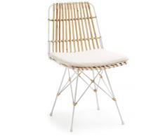 Silla malibu metal blanco rattan