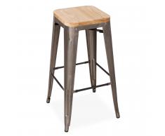 Taburete de Acero Cepillado TEREK WOOD H66