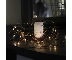 Star Trading Guirnalda de luces LED Dew Drop batería 4 m, alambre cobre