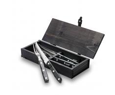 Gense Cubiertos de carne Old Farmer, negro set de 4 cubiertos