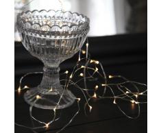 Star Trading Guirnalda de luces LED Dew Drop batería 4 m, alambre plata
