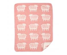Klippan Yllefabrik Manta de chenilla infantil Sheep rosa