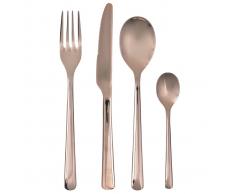 Broste Copenhagen Cubertería Hune, 16 cubiertos oro rosa