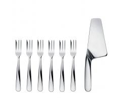 Alessi Set de cubiertos para tarta Giro 7 piezas acero inoxidable