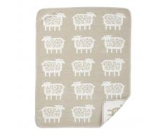 Klippan Yllefabrik Manta de chenilla infantil Sheep beige