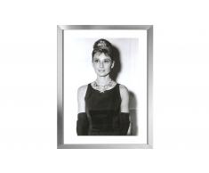 Cuadro Audrey Hepburn con tiara marco en aluminio