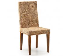 Silla rattán colonial banana círculos