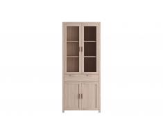 PORTOBELLO vitrina roble 4 puertas 1 cajon