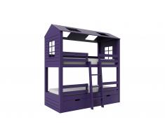 Litera infantil 3 camas 2 aguas ultra violet Casita