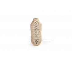 Lampara de sobre mesa rattan natural tubular
