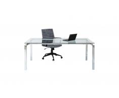 Mesa escritorio de cristal Lorenco cromo