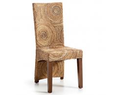 Sillón rattán Colonial banana círculos elegant