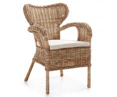 Sillón rattán con cojín Colonial Bryson