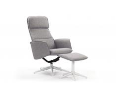 Sillón relax con reposapiés gris nórdico Bragi