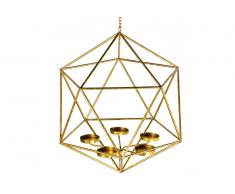 Lampara techo candelabro metal dorado II