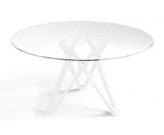 Mesa de comedor redonda blanca Diter