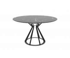 Mesa de comedor redonda marmol y metal