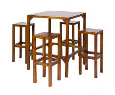 Mesa alta con 4 taburetes Rinca