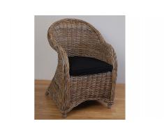 Sillón Amberes Grey fibra vegetal con cojín