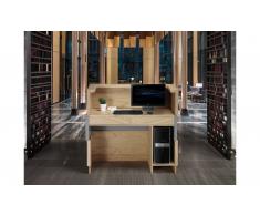 Mesa de escritorio mostrador roble y gris Leggo