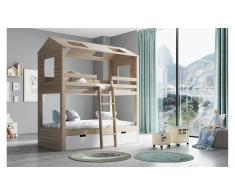 Litera infantil 3 camas 2 aguas Casita