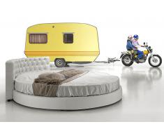 Cama redonda piel Moderna Adventure