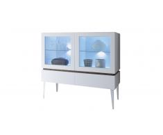 Vitrina 2 puertas 2 cajones lacado blanco mate - Galatik
