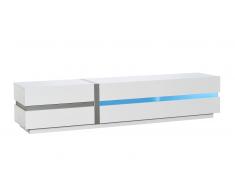Cross - mueble TV 220 cm blanco lacado con luces Led