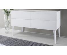 Cómoda 4 cajones lacada color blanco mate - Galatik