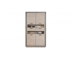 Amylton - Armario 4 puertas de madera macizos y metal