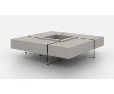 Mesa de centro cuadrada con pies de cristal - Crystalline