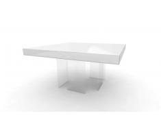 Mesa de comedor moderna cuadrada Crystalline con pies de cristal