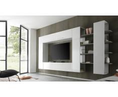 Gran mueble TV lacado blanco modulable - Teelyn