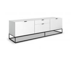 Mueble TV de diseño blanco patas de metal - Kufstein
