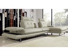 Sofá de ángulo relax de tela con respaldo modulable - Kosveg