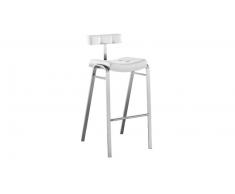 Taburete de cocina de inox cepillado y polipiel 65 cm - Barcy