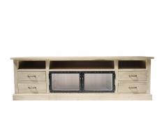 Mueble de TV - Chartier - 4 cajones de madera y 2 puertas acristaladas
