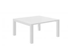 Tereck - mesa de comedor extensible 140x140 cm lacado mate blanco