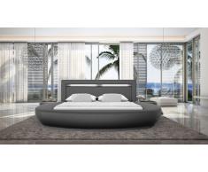 Cama redonda - Varys - Cama de diseño de piel con iluminación