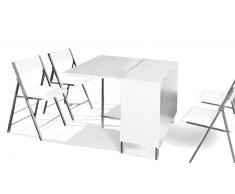 Hub - Mesa de madera modulable con 4 sillas