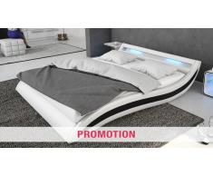Cama moderna de polipiel con luz Led y somier - Harros