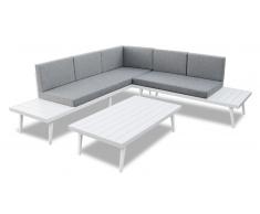 Sofá de ángulo de jardín + mesa de centro de aluminio - Arnor