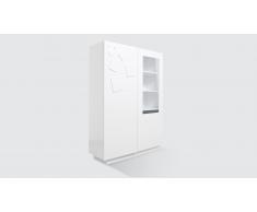 Vitrina de diseño Quadrat 2 puertas lacada blanca