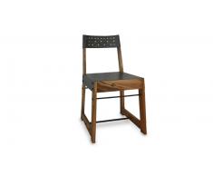 Silla estilo industrial de madera y metal Manchester
