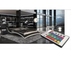 Cama de diseño de piel - Squary - cama con iluminación
