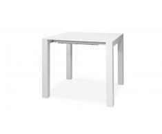 Kendra - mesa alta extensible 96x96cm cm lacado blanco mate