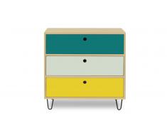 Jalapa - Comoda multicolor 3 cajones