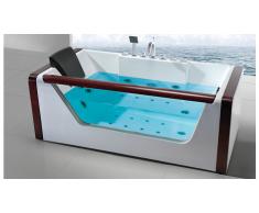 Bañera hydromassante de acrílico, vidrio y madera - Monica