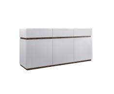 Aparador 3 puertas y 3 cajones lacado blanco mate - Galatik