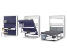 Matrix - Cama doble plegable con escritorio y estantes